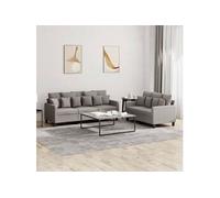 vidaXL Ensemble de canapés 2 pcs pour salon avec coussins Tissu Noir