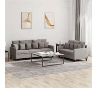 vidaXL Ensemble de canapés 2 pcs pour salon avec coussins Tissu Noir
