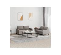 vidaXL Ensemble de canapés 2 pcs salon avec coussins, tissu – Rouge bordeaux