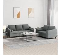 Ensemble de Canapés avec Coussins Sièges Salon Maison 2 pcs Crème Tissu vidaXL