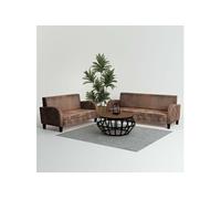 vidaXL Ensemble de canapés 2 pcs Daim synthétique Marron