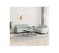 Ensemble de Canapés avec Coussins Sièges Salon 2 pcs Jaune Velours vidaXL