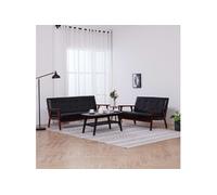 Ensemble de canapés 2 pcs Noir Similicuir