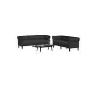 Ensemble de canapés 2 pcs noir tissu