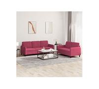 vidaXL Ensemble de canapés 2 pcs rouge bordeaux velours3202018 Rouge G