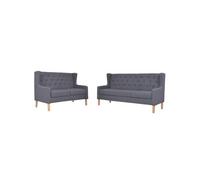 Ensemble De Canapés 2 Pcs Tissu Gris Gris