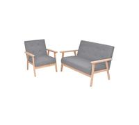 vidaXL Ensemble de canapés 2 pcs Tissu Gris clair