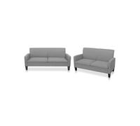 Vidaxl Ensemble De Canapés 2 Pcs Tissu Gris Clair Gris