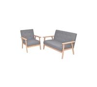 Ensemble de canapés 2 pcs Tissu Gris clair