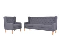 vidaXL Ensemble de canapés 2 pcs tissu gris