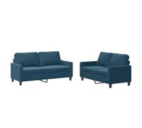 Ensemble de canapés 2 pièces en Velours Bleu avec Coussins, canapé Convertible modulable, Banquette Convertible pour Salon séjour Chambre Bureau, Design Moderne scandinave Confortable
