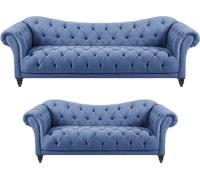 Ensemble de canapés 2pcs Moderne Luxe Ensemble de canapés Chesterfield Salon Nouveau