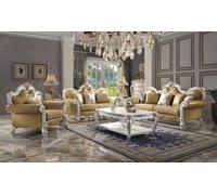 Ensemble de canapés 3+2+1 sièges table basse ensemble de canapés rembourrés cuir 4pcs ensemble baroque