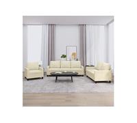 Ensemble de canapés 3 pcs avec coussins Crème Similicuir3201399
