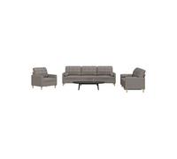 vidaXL Ensemble de canapés 3 pcs en tissu taupe avec coussins décoratifs (3278310)