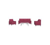 vidaXL Ensemble de canapés 3 pcs avec coussins et traversins velours, canapé, siège de canapé, canapé relax, canapé confort, 3278375 Rouge G