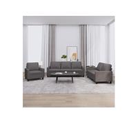 Ensemble de canapés 3 pcs avec coussins Gris Similicuir3201400