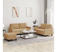 vidaXL Ensemble de canapés 3 pcs avec coussins Marron Velours