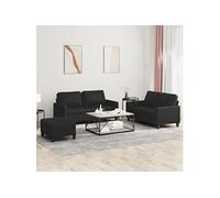 Ensemble de canapés 3 pcs avec coussins Noir Similicuir3201413
