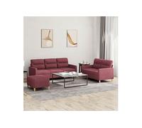 vidaXL Ensemble de canapés 2 pcs Sièges salon avec coussins Tissu Jaune clair