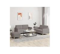 vidaXL Ensemble de canapés 3 pcs avec coussins Taupe Tissu3202101 Taupe G