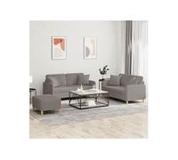 vidaXL Ensemble de canapés 3 pcs avec coussins taupe tissu3202117 Taupe G