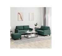 vidaXL Ensemble de canapés 3 pièces avec coussins Velours Gris clair