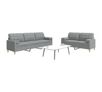 Ensemble de canapés 3 pcs avec repose-pied jaune clair tissu canapé vidaXL