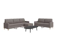 Ensemble de canapés 3 pcs avec repose-pied jaune clair tissu canapé vidaXL