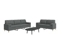 Ensemble de canapés 3 pcs avec repose-pied jaune clair tissu canapé vidaXL