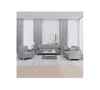 Ensemble de canapés 3 pcs coussins gris clair tissu
