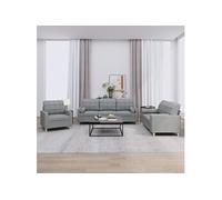Vidaxl Ensemble De Canapés 3 Pcs Coussins Gris Clair Tissu Gris