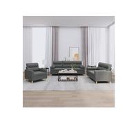 Vidaxl Ensemble De Canapés 3 Pcs Coussins Gris Foncé Tissu Gris