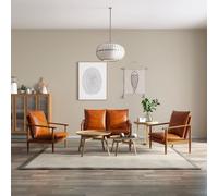 Ensemble de Canapés 3 pcs Cuir Véritable Bois Massif d'Acacia Fauteuils vidaXL