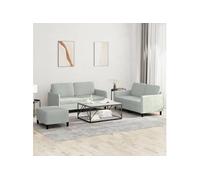 Ensemble de canapés 3 pcs gris clair velours Gris clair G