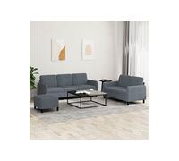 vidaXL Ensemble de canapés 3 pcs gris foncé velours