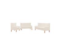 Ensemble de canapés 3 pcs Tissu Blanc crème