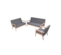 Ensemble de canapés 3 pcs Tissu Gris foncé Gris G