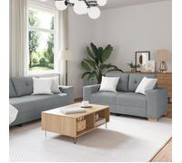 Ensemble de canapés 3 pièces gris clair avec coussins en tissu