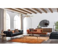 Ensemble de canapés 321 places Canapés Tissu Sono Bleu Orange Fauteuil