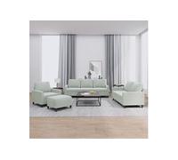 Ensemble de Canapés avec Coussins Sièges Salon 3 pcs Gris Clair Velours vidaXL