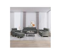 Ensemble de Canapés avec Coussins Sièges Salon 3 pcs Jaune Clair Tissu vidaXL