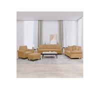 Ensemble de canapés 4 pcs avec coussins marron velours Multicolore