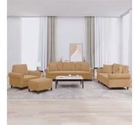 Ensemble de canapés 4 pcs avec coussins marron velours Marron G