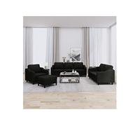 Ensemble de canapés 4 pcs avec coussins Noir Tissu3201782