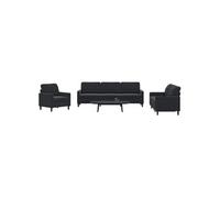 vidaXL Ensemble de canapés 4 pcs 3278446 Velours Noir avec coussins
