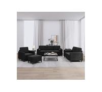 vidaXL Ensemble de canapés 4 pièces avec coussins velours noir