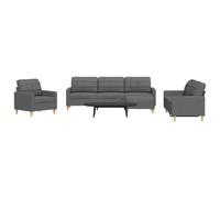 Ensemble de canapés 4 pcs avec repose-pied jaune clair tissu canapé vidaXL