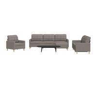 Ensemble de canapés 4 pcs avec repose-pied jaune clair tissu canapé vidaXL