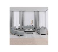 vidaXL Ensemble de canapés 3202078 4 pcs tissu gris clair avec coussins